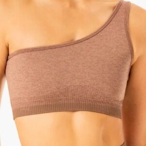 Ryderwear Brown Sports Bra One Shoulder Sports Bra